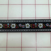 Non-Metallic Trim - 7/8-inch wide Navy Blue Patterned Ribbon Trim